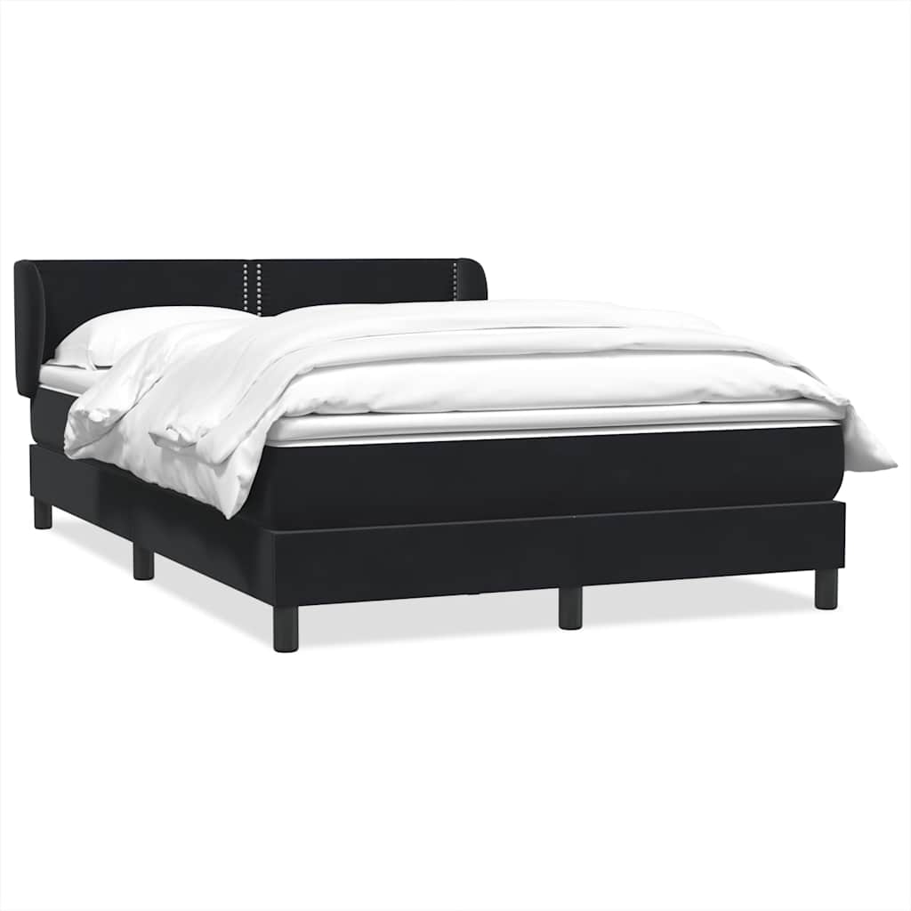 Giroletto a Molle con Materasso Nero 140x210 cm in Velluto