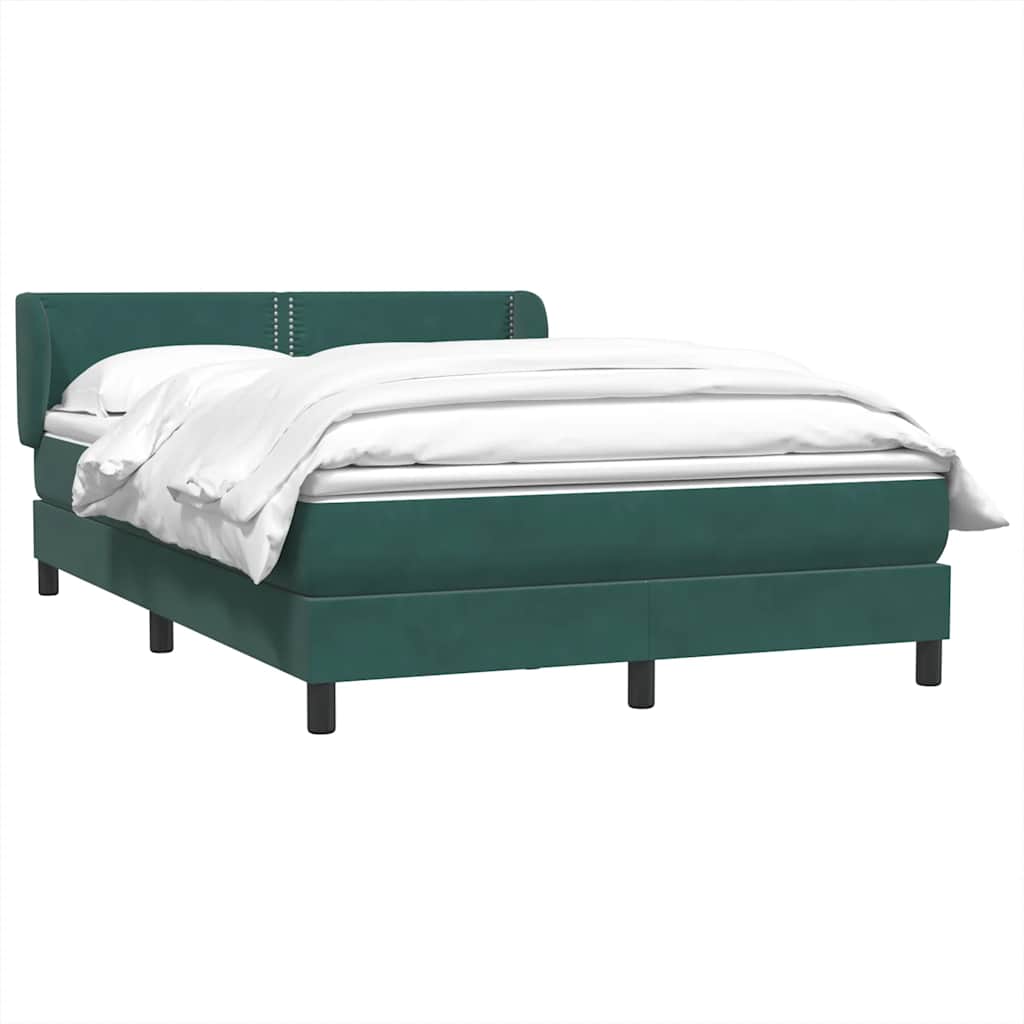 Giroletto a Molle con Materasso Verde Scuro 140x210 cm Velluto