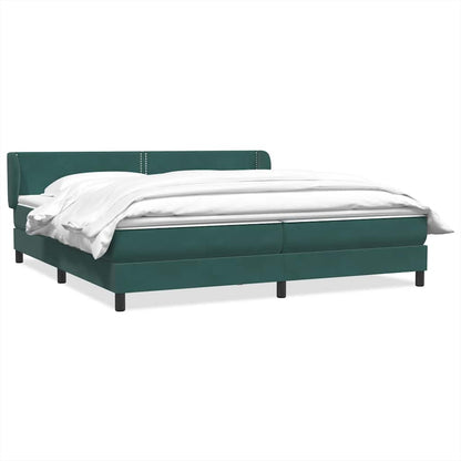Giroletto a Molle con Materassi Verde Scuro 180x210 cm Velluto