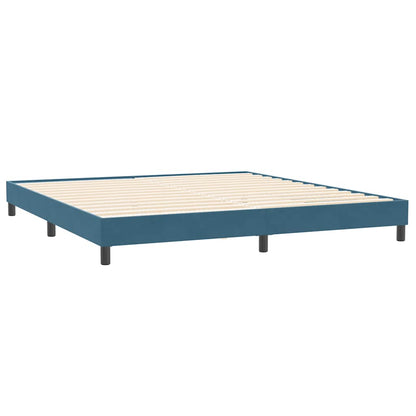 Giroletto a Molle con Materassi Blu Scuro 180x210 cm in Velluto