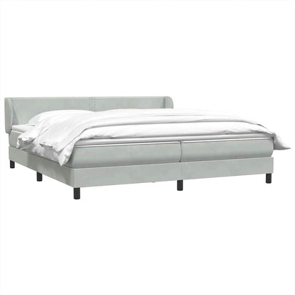 Giroletto a Molle con Materassi Grigio Chiaro 200x210cm Velluto
