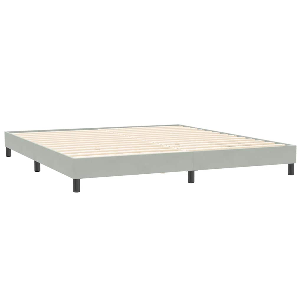 Giroletto a Molle con Materassi Grigio Chiaro 200x210cm Velluto