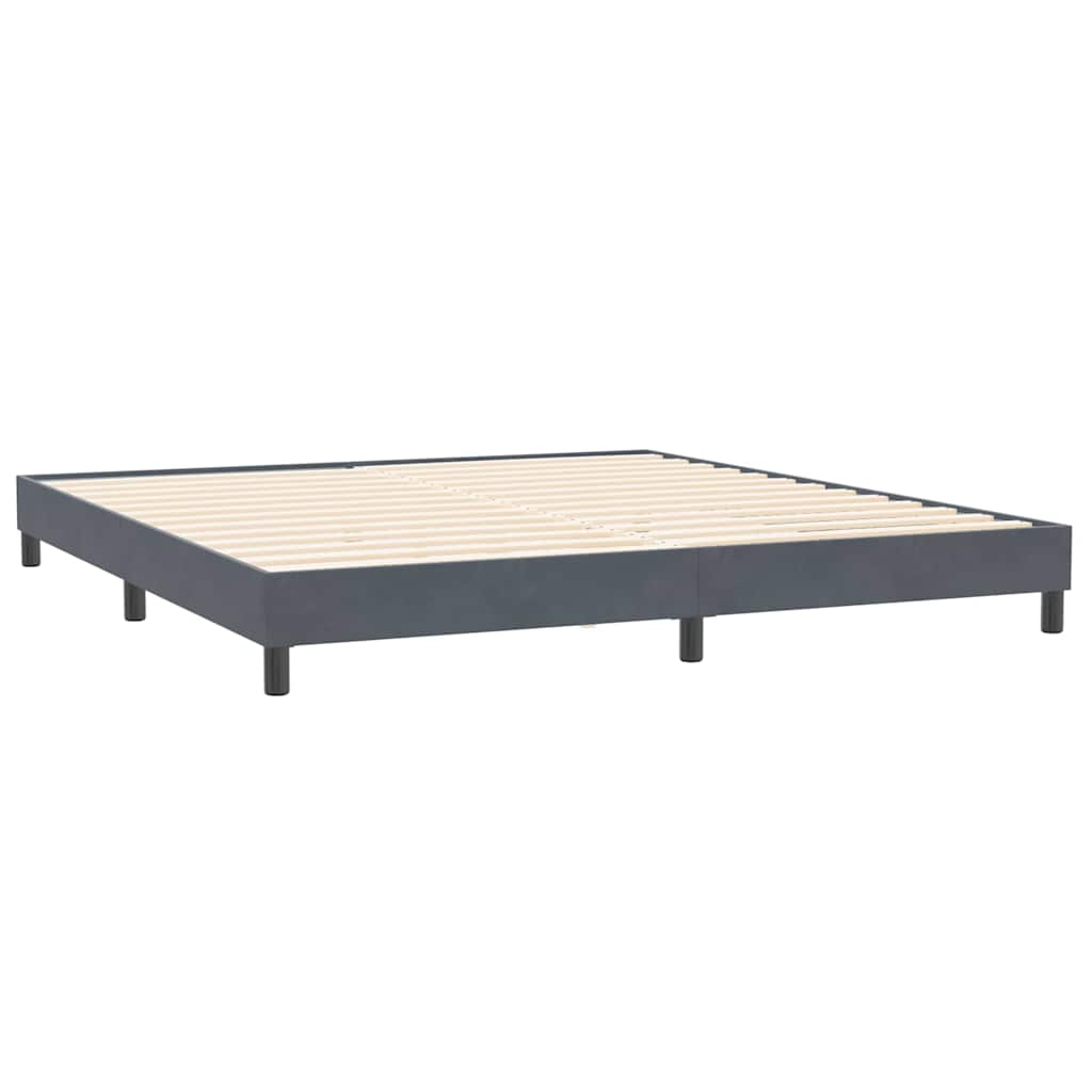 Giroletto a Molle con Materassi Grigio Scuro 200x210 cm Velluto