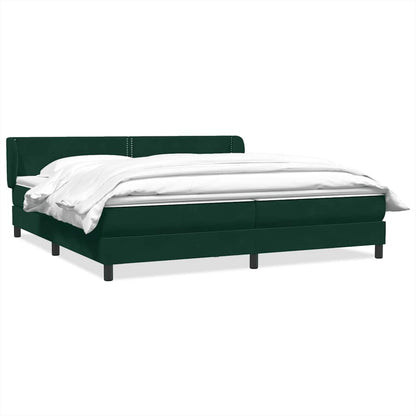 Giroletto a Molle con Materassi Verde Scuro 200x210 cm Velluto