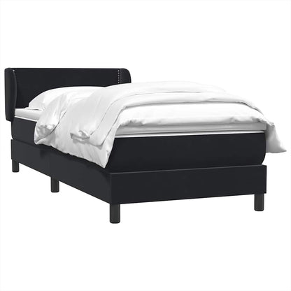 Giroletto a Molle con Materasso Nero 80x220 cm Velluto