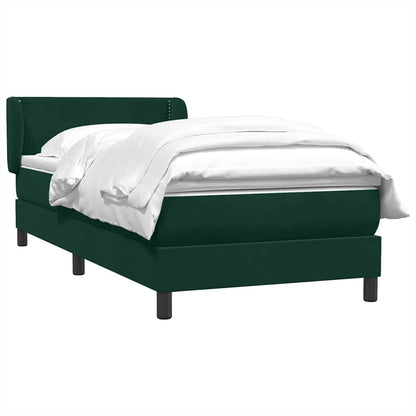 Giroletto a Molle con Materasso Verde Scuro 100x220 cm Velluto