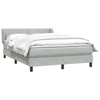 Giroletto a Molle con Materasso Grigio Chiaro 140x220cm Velluto