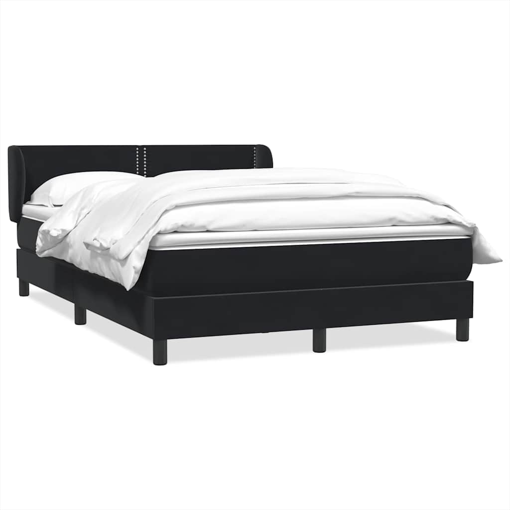 Giroletto a Molle con Materasso Nero 140x220 cm in Velluto