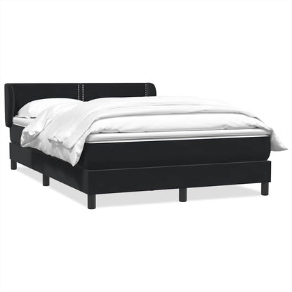 Giroletto a Molle con Materasso Nero 140x220 cm in Velluto