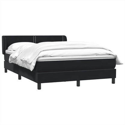 Giroletto a Molle con Materasso Nero 140x220 cm in Velluto