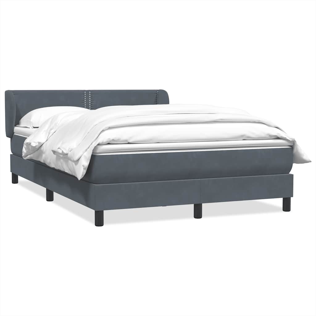 Giroletto a Molle con Materasso Grigio Scuro 160x220 cm Velluto