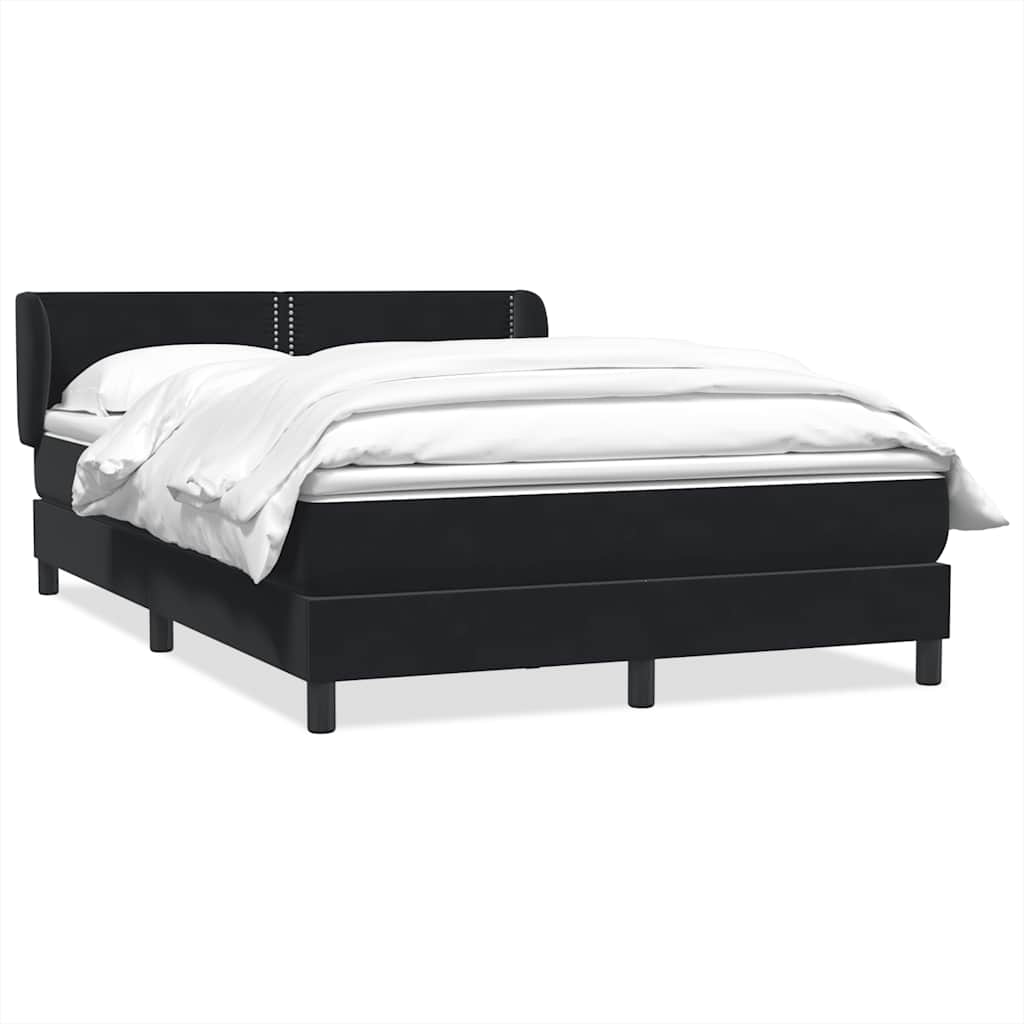 Giroletto a Molle con Materasso Nero 160x220 cm in Velluto
