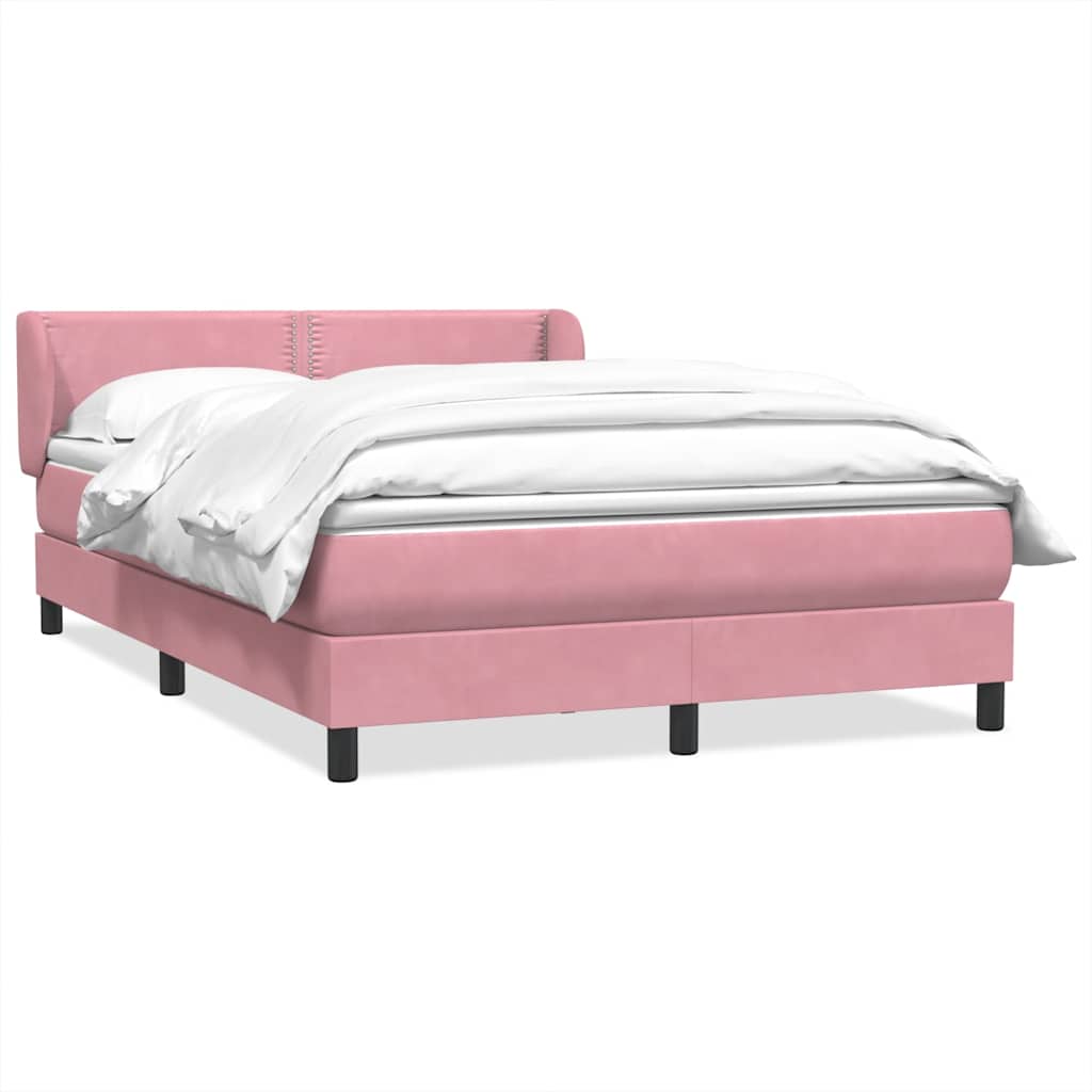 Giroletto a Molle con Materasso Rosa 160x220 cm in Velluto