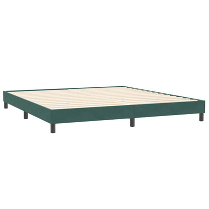 Giroletto a Molle con Materassi Verde Scuro 180x220 cm Velluto