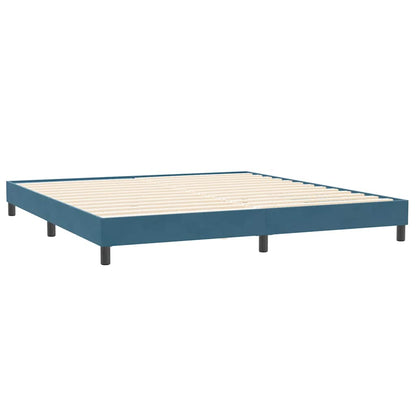 Giroletto a Molle con Materassi Blu Scuro 180x220 cm Velluto
