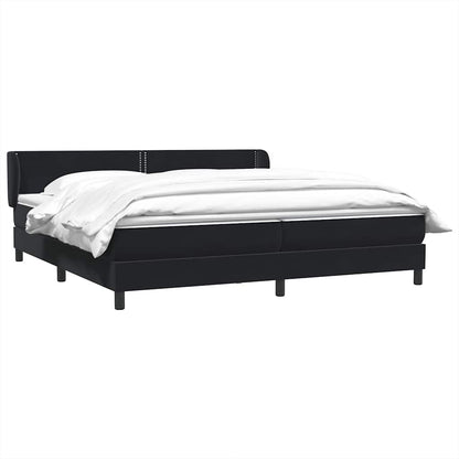 Giroletto a Molle con Materassi Nero 200x220 cm in Velluto