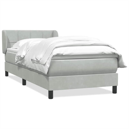 Giroletto a Molle con Materasso Grigio Chiaro 80x210 cm Velluto