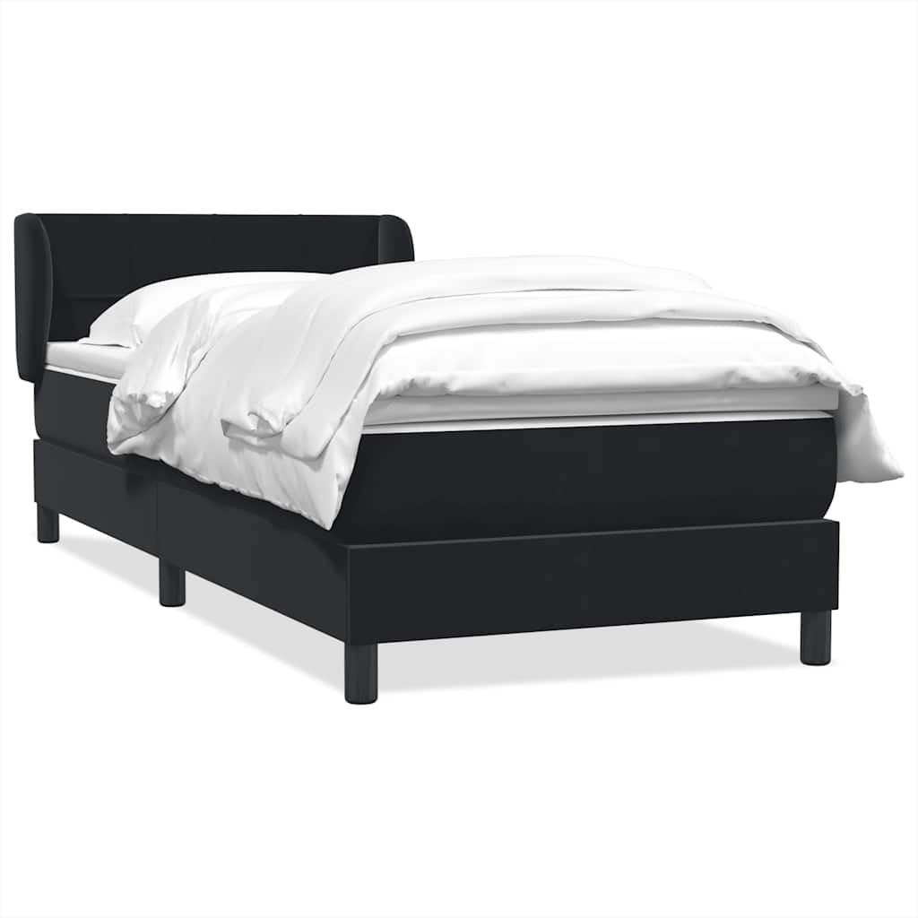 Giroletto a Molle con Materasso Nero 80x210 cm Velluto