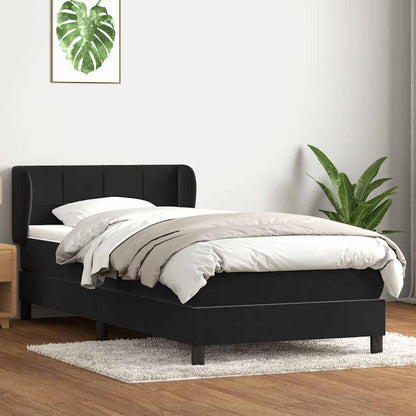Giroletto a Molle con Materasso Nero 80x210 cm Velluto
