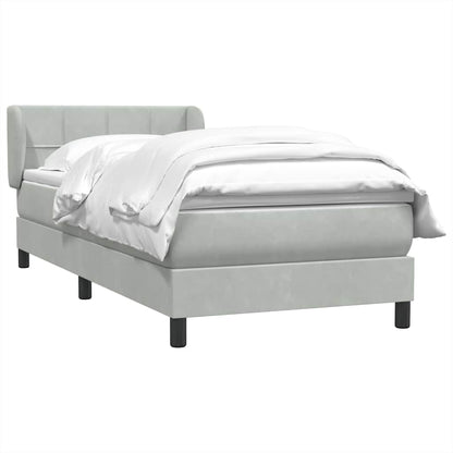 Giroletto a Molle con Materasso grigio chiaro 90x210 cm Velluto