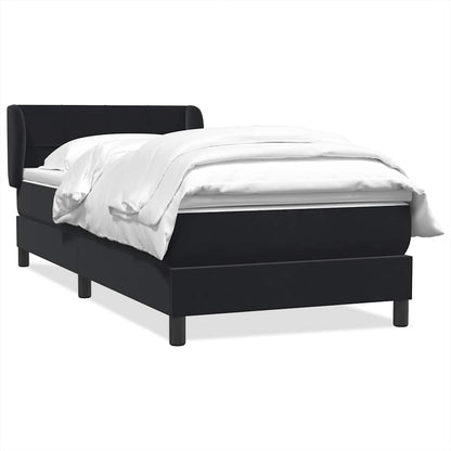 Giroletto a Molle con Materasso Nero 90x210 cm in Velluto
