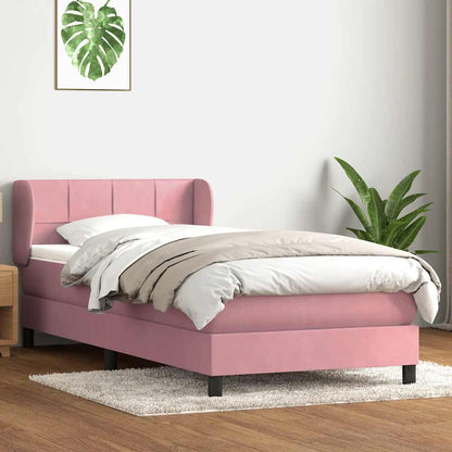 Giroletto a Molle con Materasso Rosa 90x210 cm Velluto