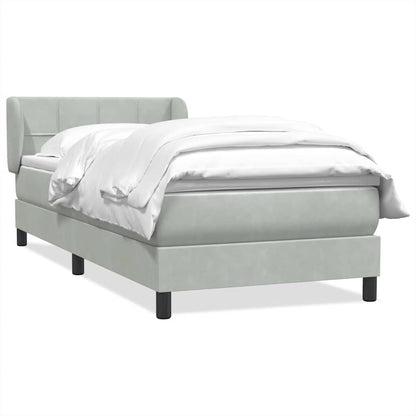 Giroletto a Molle con Materasso Grigio Chiaro 100x210cm Velluto