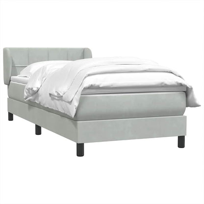 Giroletto a Molle con Materasso Grigio Chiaro 100x210cm Velluto
