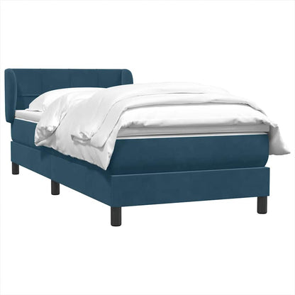 Giroletto a Molle con Materasso Blu Scuro 100x210 cm in Velluto