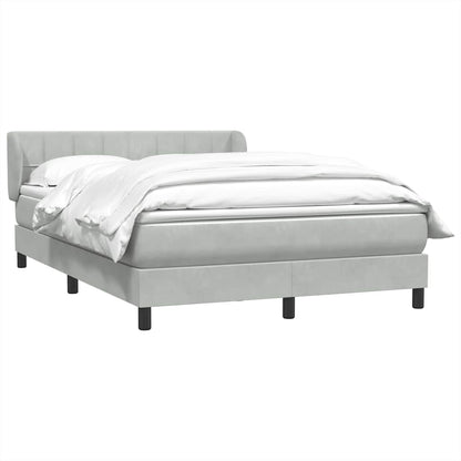Giroletto a Molle con Materasso Grigio Chiaro 140x210cm Velluto