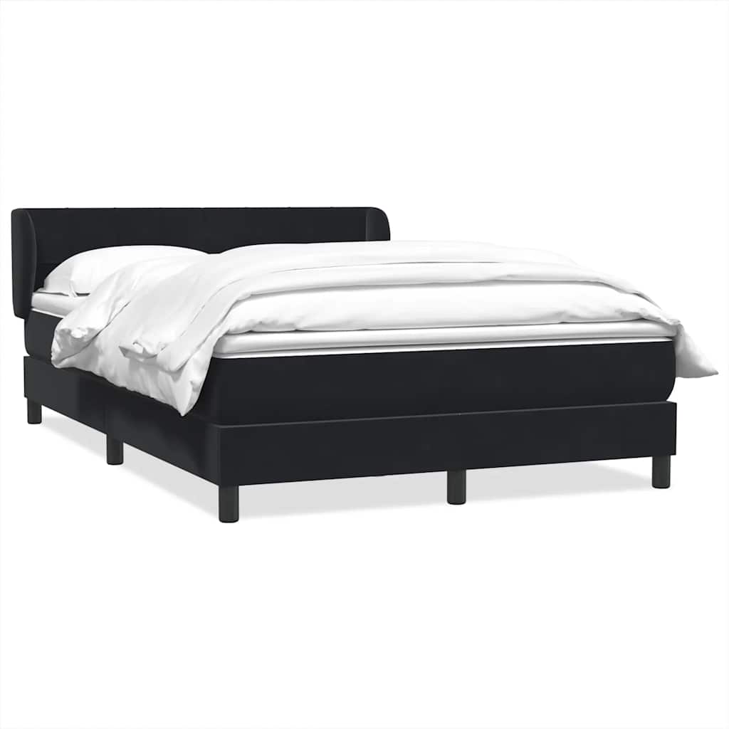 Giroletto a Molle con Materasso Nero 140x210 cm in Velluto