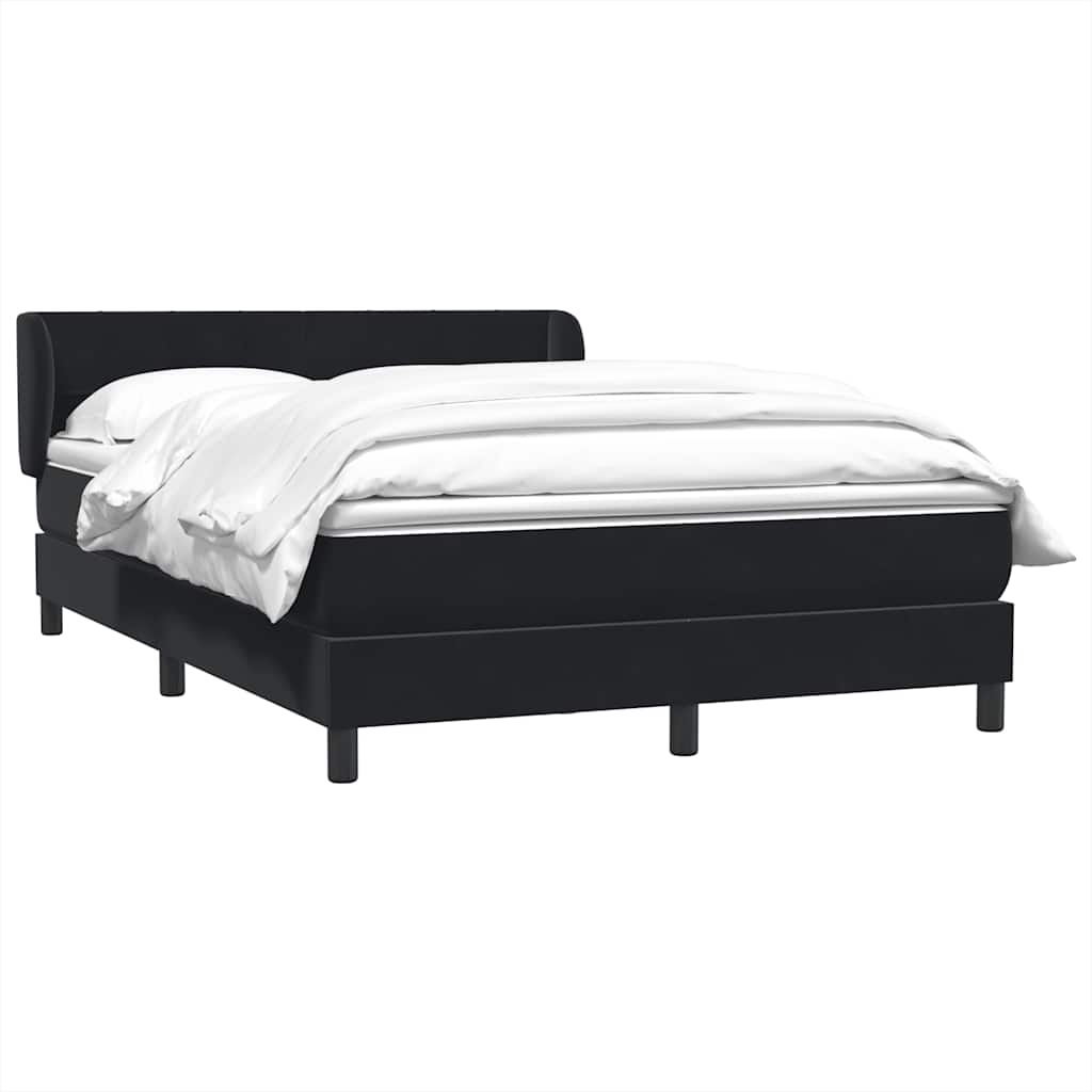 Giroletto a Molle con Materasso Nero 140x210 cm in Velluto