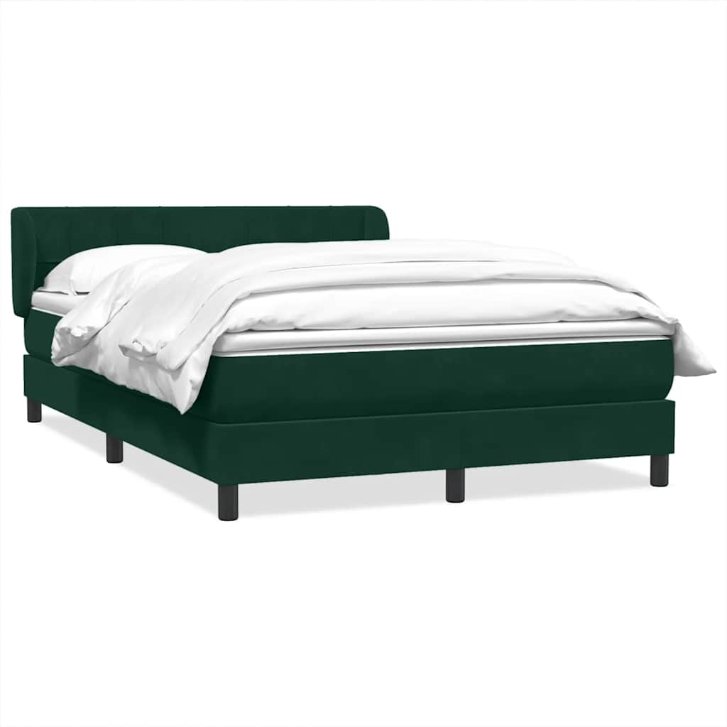 Giroletto a Molle con Materasso Verde Scuro 140x210 cm Velluto