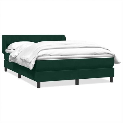 Giroletto a Molle con Materasso Verde Scuro 140x210 cm Velluto