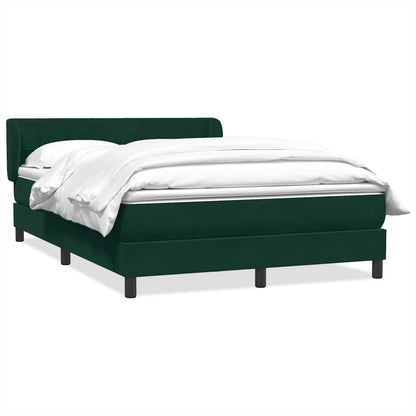 Giroletto a Molle con Materasso Verde Scuro 160x210 cm Velluto