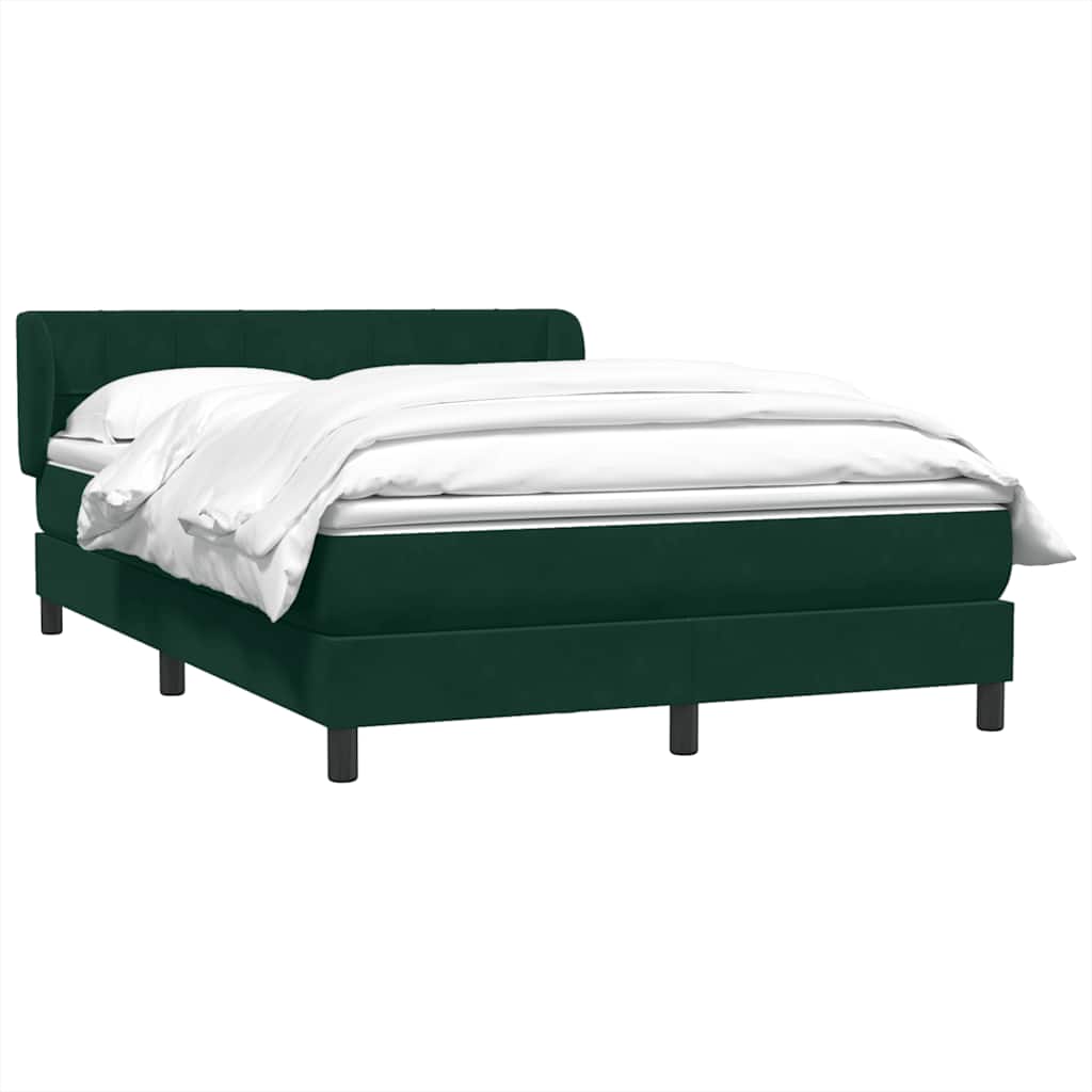 Giroletto a Molle con Materasso Verde Scuro 160x210 cm Velluto