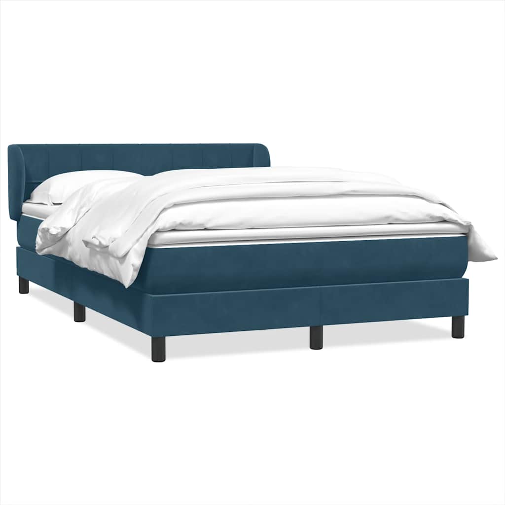 Giroletto a Molle con Materasso Blu Scuro 160x210 cm in Velluto