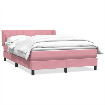 Giroletto a Molle con Materasso Rosa 160x210 cm in Velluto