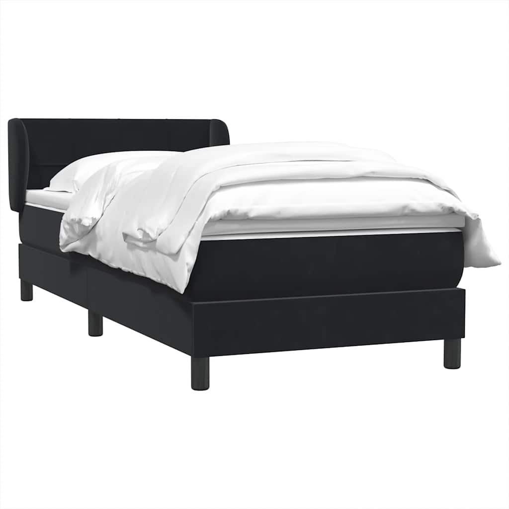 Giroletto a Molle con Materasso Nero 80x220 cm Velluto