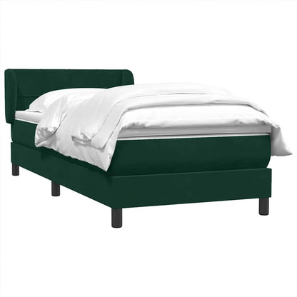 Giroletto a Molle con Materasso Verde Scuro 80x220 cm Velluto