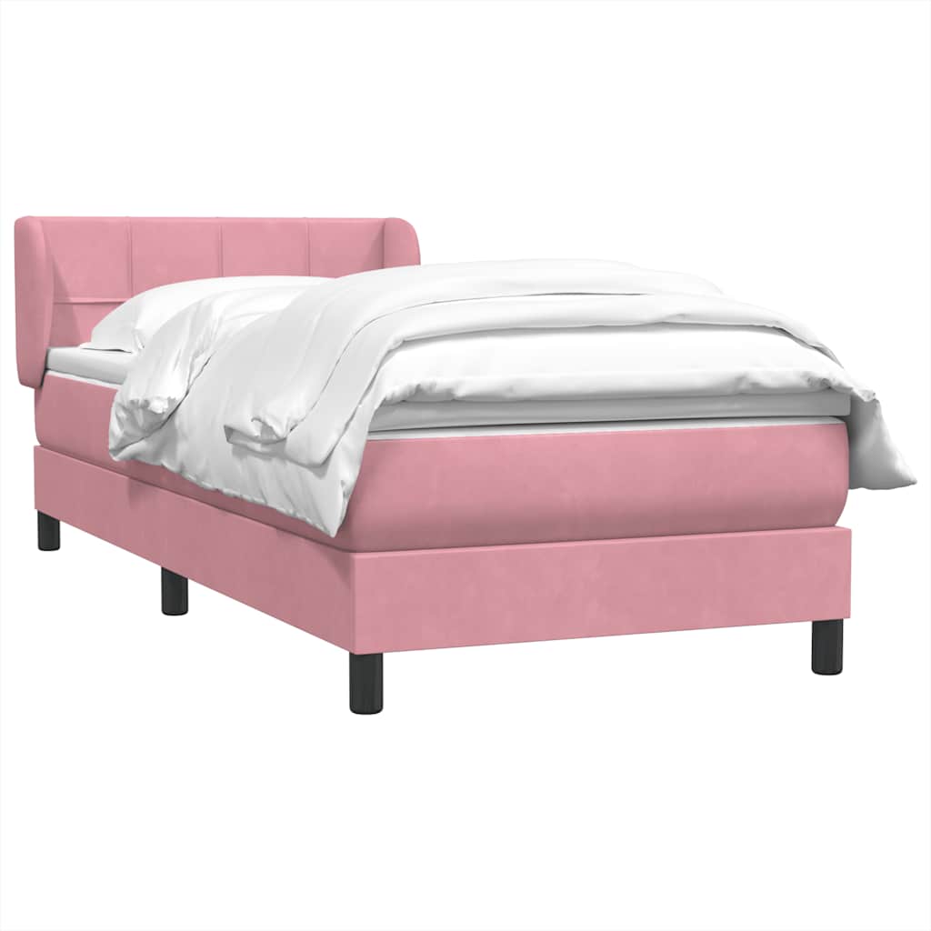 Giroletto a Molle con Materasso Rosa 80x220 cm Velluto