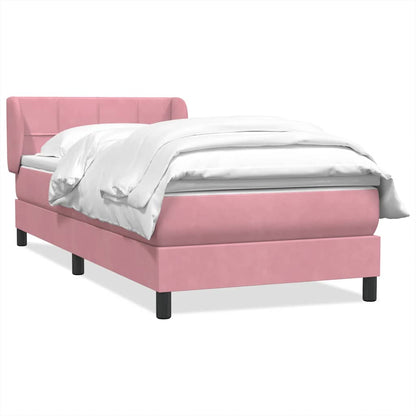 Giroletto a Molle con Materasso Rosa 90x220 cm Velluto