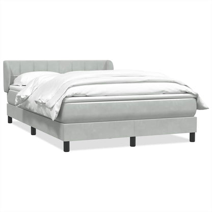 Giroletto a Molle con Materasso Grigio Chiaro 140x220cm Velluto