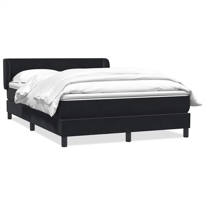 Giroletto a Molle con Materasso Nero 140x220 cm in Velluto