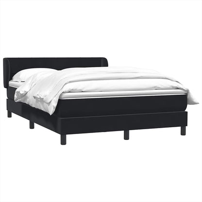 Giroletto a Molle con Materasso Nero 140x220 cm in Velluto