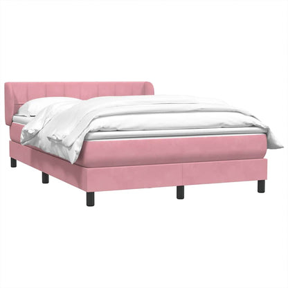 Giroletto a Molle con Materasso Rosa 140x220 cm in Velluto