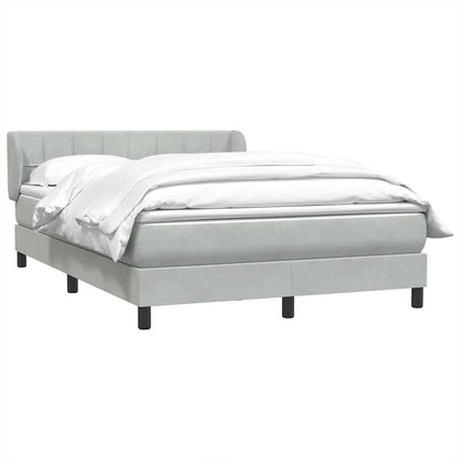 Giroletto a Molle con Materasso Grigio Chiaro 160x220cm Velluto