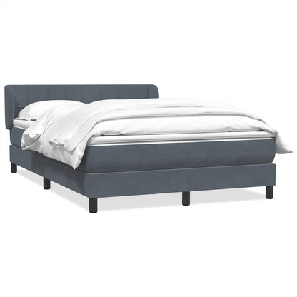 Giroletto a Molle con Materasso Grigio Scuro 160x220 cm Velluto