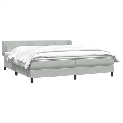 Giroletto a Molle con Materassi Grigio Chiaro 180x220cm Velluto