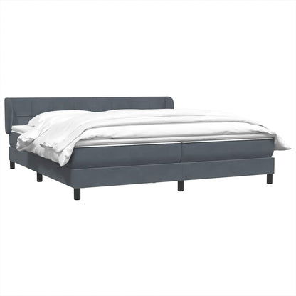 Giroletto a Molle con Materassi Grigio Scuro 180x220 cm Velluto